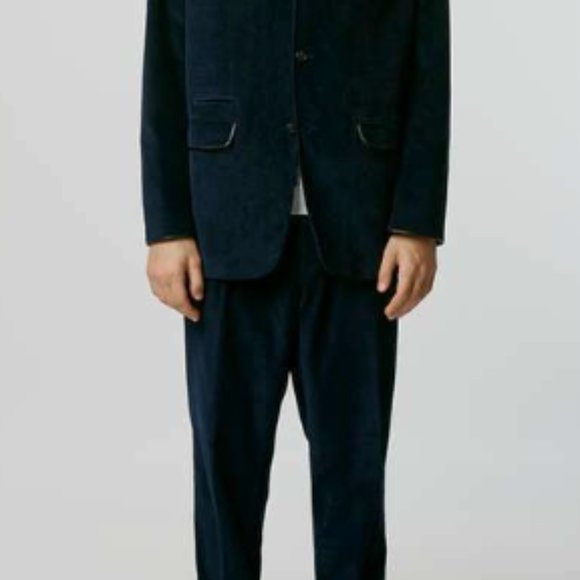 Topman‎ Curtis Kulig Navy Corduroy Blazer - Men's 36R, Jacket, Retail $250 - Picture 5 of 5